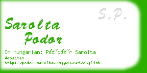 sarolta podor business card